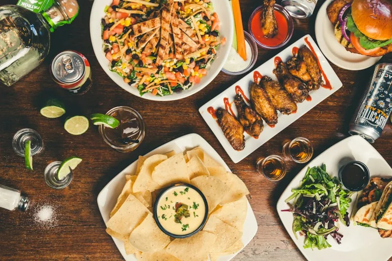 A spread of buffet dishes